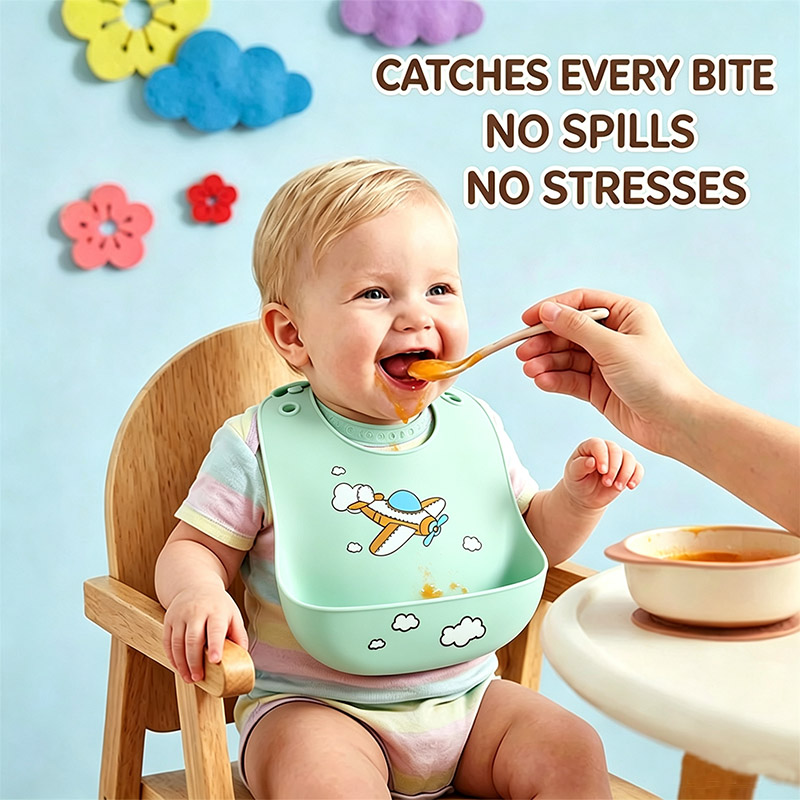Feeding Baby Food - Силиконовый нагрудник для кормления малышей, водонепроницаемый