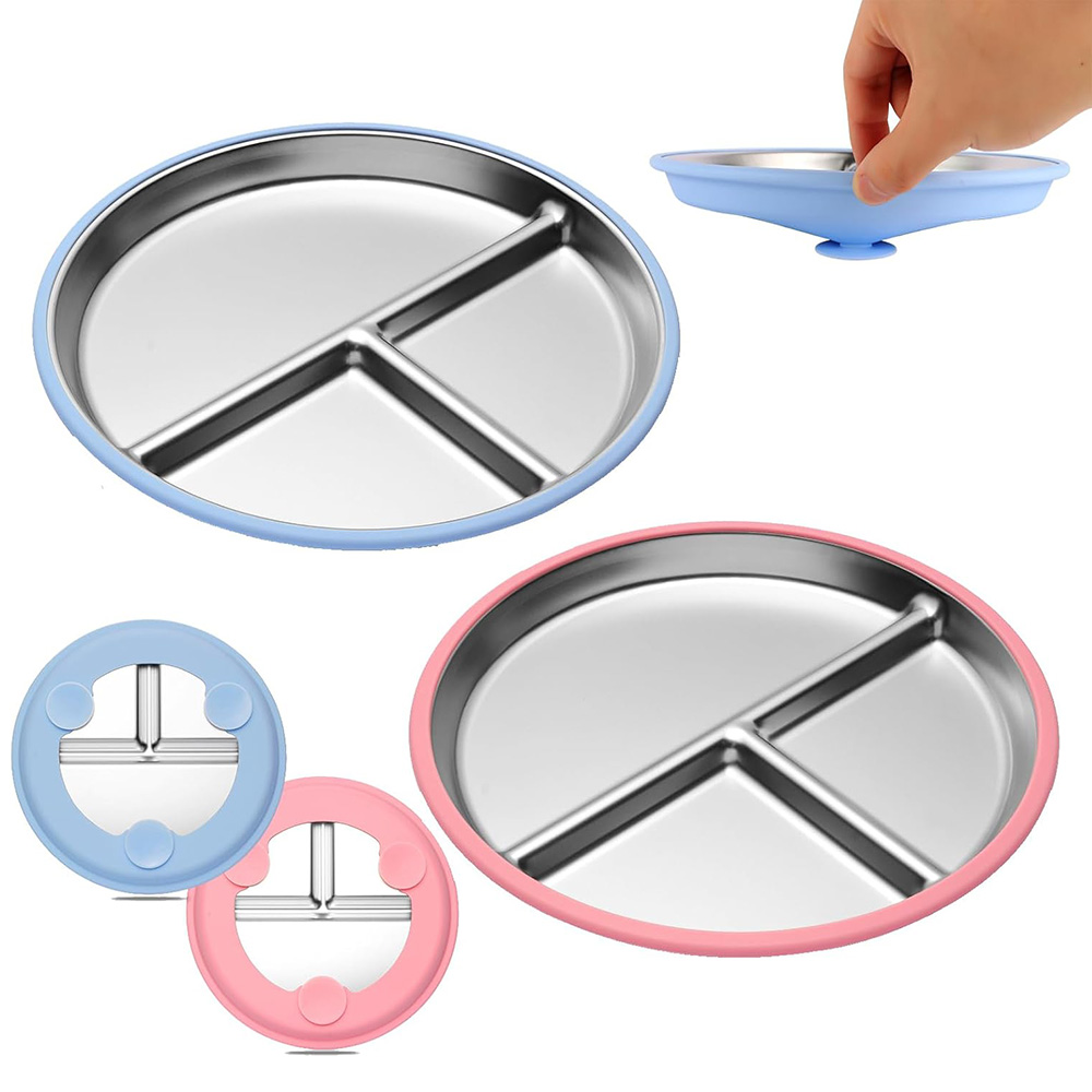 Plate Suction Toddler - 9-дюймовая тарелка для малышей из нержавеющей