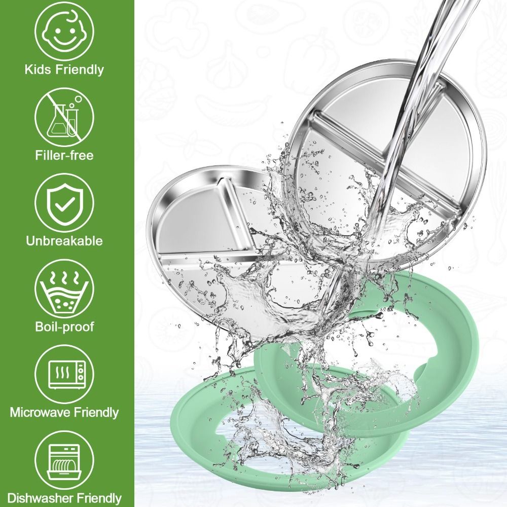 Новые детские тарелки из нержа – обзор и цена Plate Suction Toddler